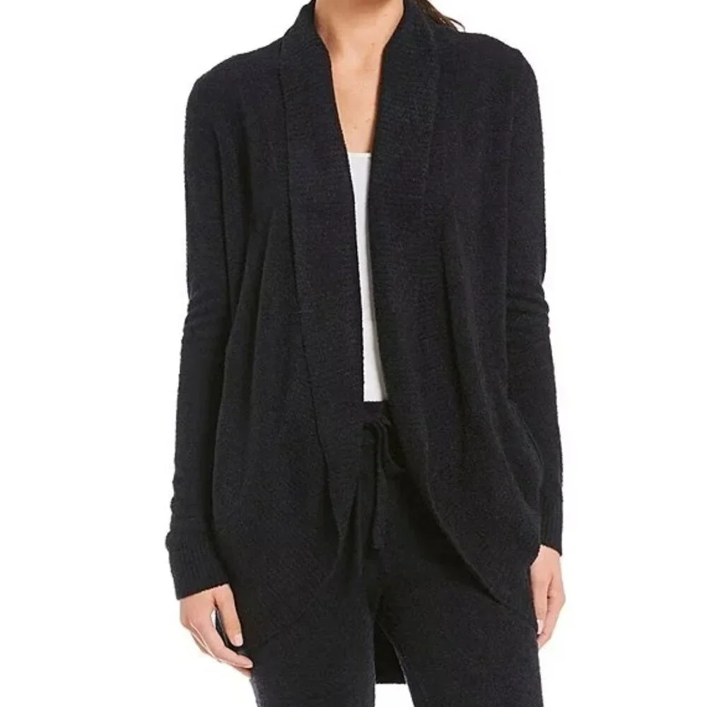Barefoot Dreams Black Bamboo Circle Cardigan Sweater Small